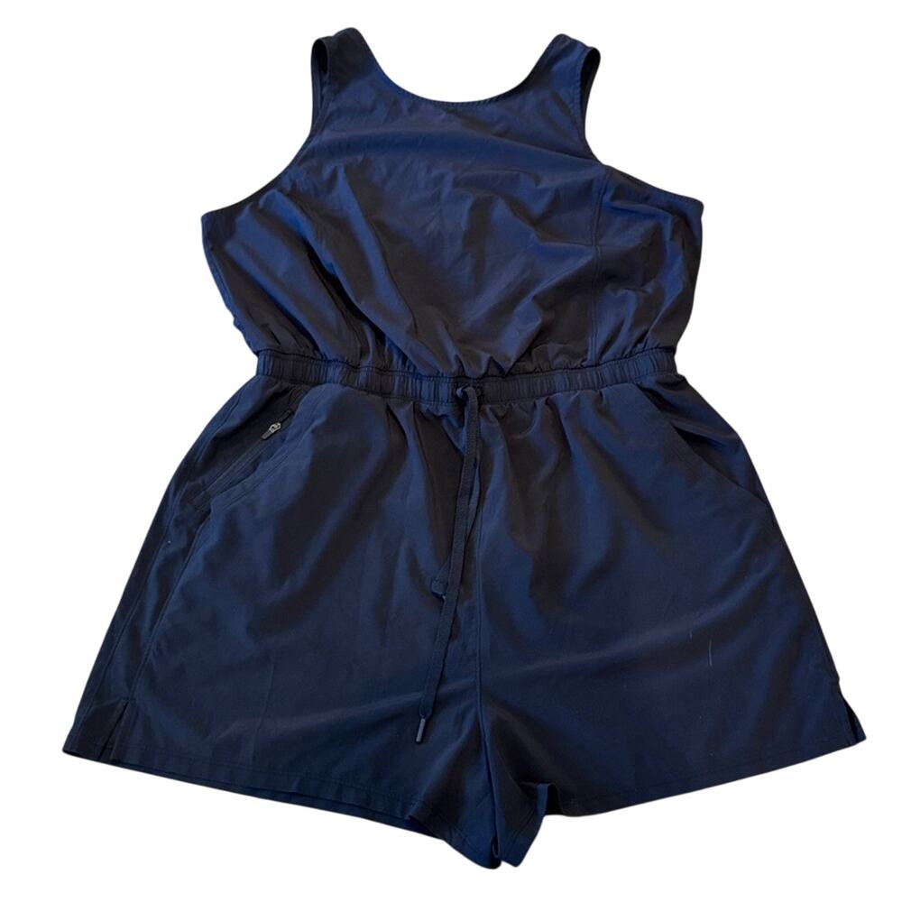 All In Motion Black Athletic Tank Short Romper with Tie Elastic Waist Size XL - Picture 3 of 9